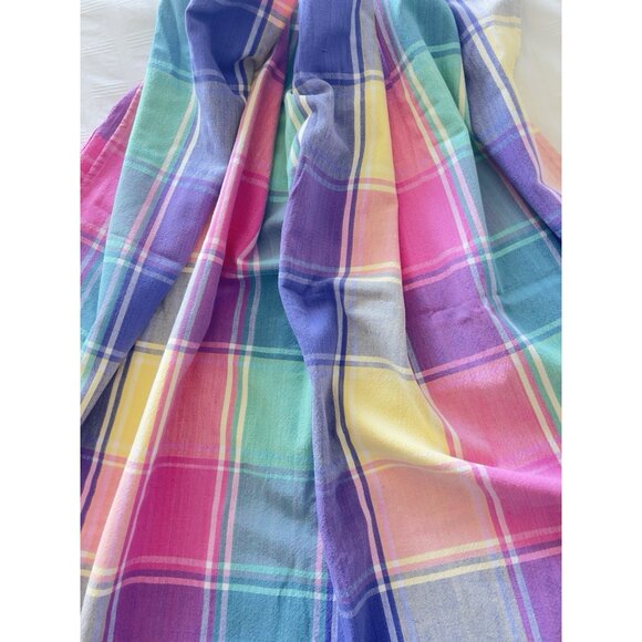 Fiesta Style Tablecloth Plaid 53”W X 74”L Colorful Dining Linens Tabletop - Picture 1 of 8